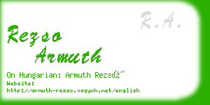 rezso armuth business card